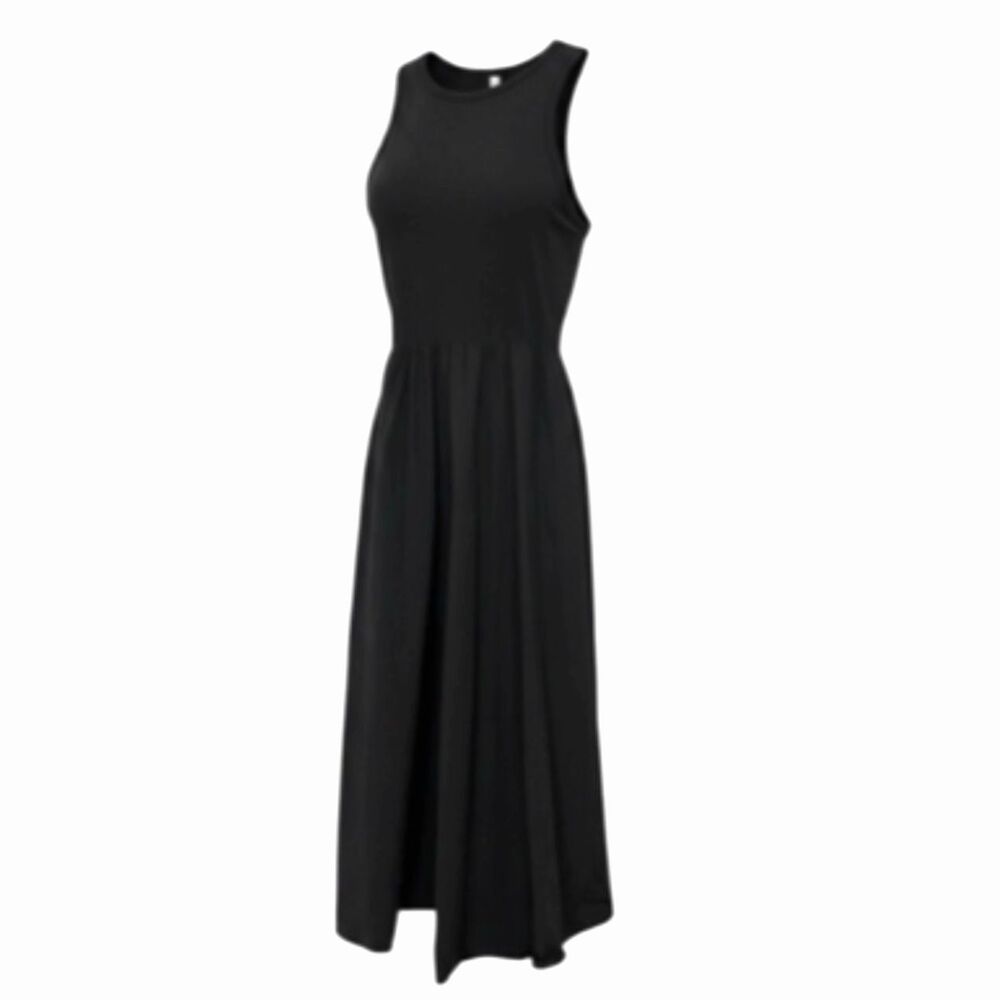 Navy Blue Sleeveless Fit & Flare Flowy Maxi Dress